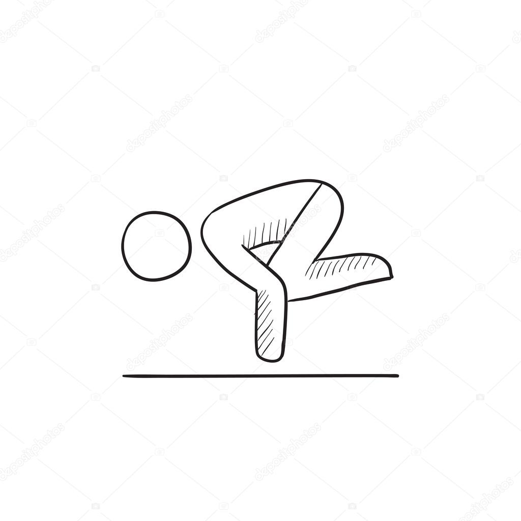 Man Doing Yoga Drawing On Lined Paper High-Res Vector Graphic - Getty Images