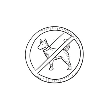 Hiçbir köpek işareti simgesi kroki.