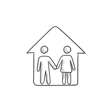 Müstakil ev kroki simgesi.