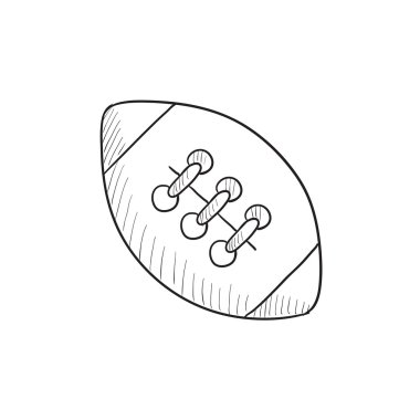 Ragbi futbol topu kroki simgesi.