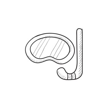 Maske ve şnorkel kroki simgesi.