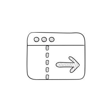 Tarayıcı penceresi sağa ok ile kroki simgesi.