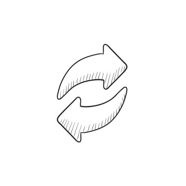 İki dairesel ok simgesi kroki.