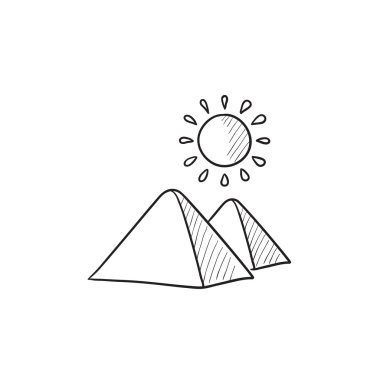 Mısır piramitleri kroki simgesi.