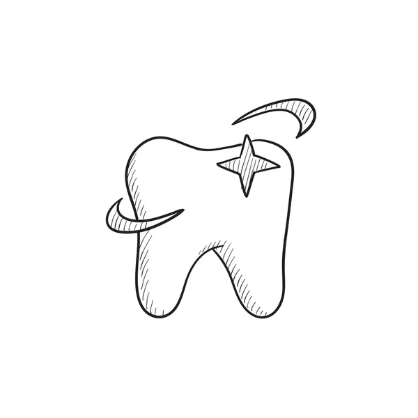 Ícone de esboço de dente brilhante . —  Vetores de Stock