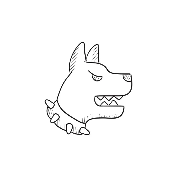 Icône de croquis agressif de chien de police . — Image vectorielle