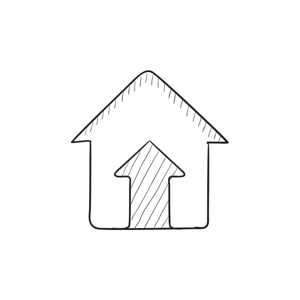 Wachstum des Immobilienmarktes Skizze Symbol. — Stockvektor