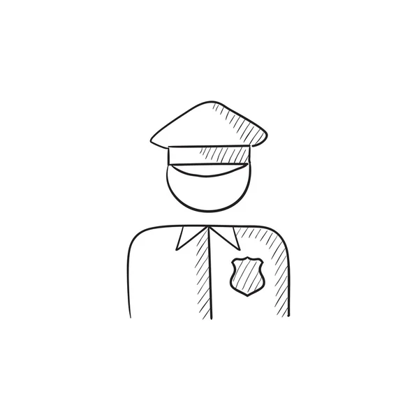 Policía bosquejo icono . — Vector de stock