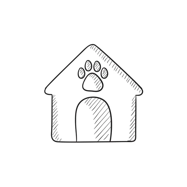 犬小屋のスケッチのアイコン. — ストックベクタ