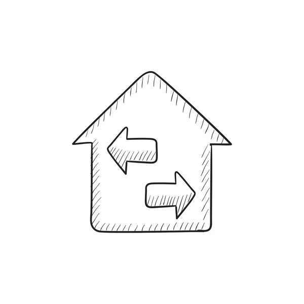 Property resale sketch icon. — Stock Vector