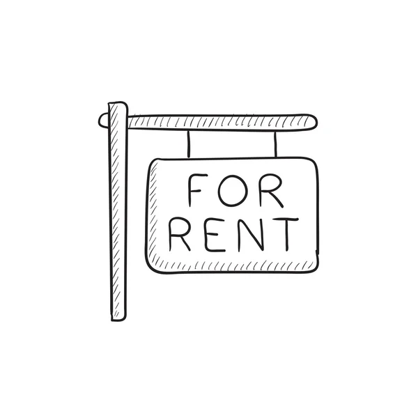 For rent placard sketch icon. — Stock Vector