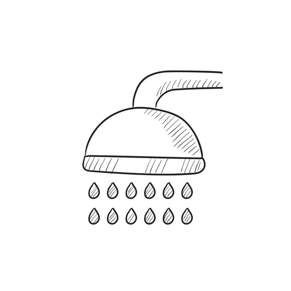 Icône de croquis de douche . — Image vectorielle