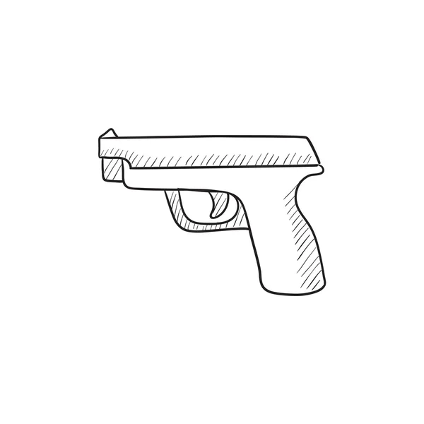 Icono de esbozo pistola . — Vector de stock