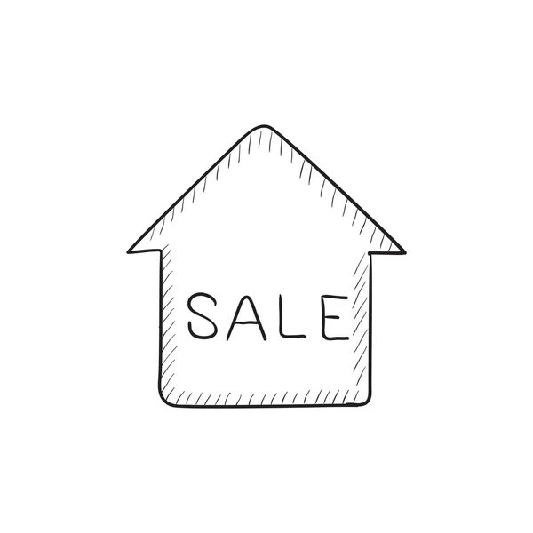Casa in vendita schizzo icona . — Vettoriale Stock