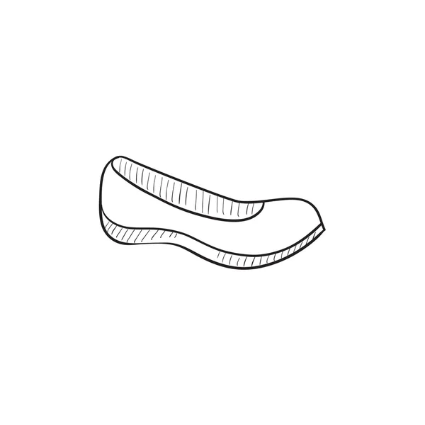 Pictogram van de schets van de vrouwelijke schoen. — Stockvector