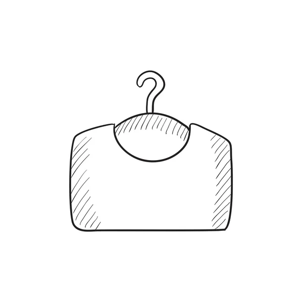 Trui op hanger schets pictogram. — Stockvector