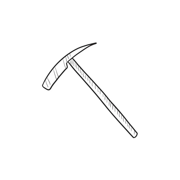 Ice pickaxe skiss ikon. — Stock vektor