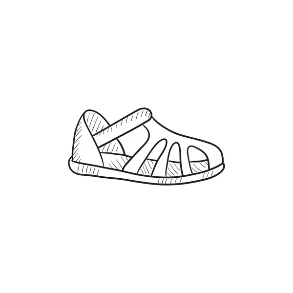 Sandaal schets pictogram. — Stockvector