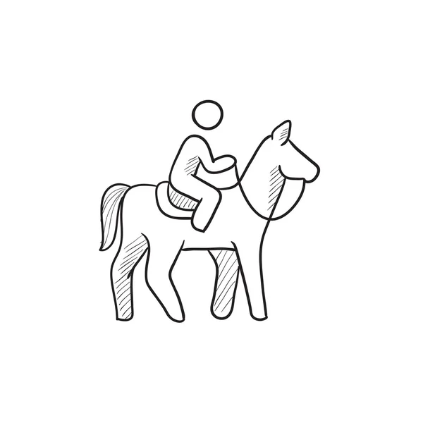 Horse riding sketch icon. — Stock Vector