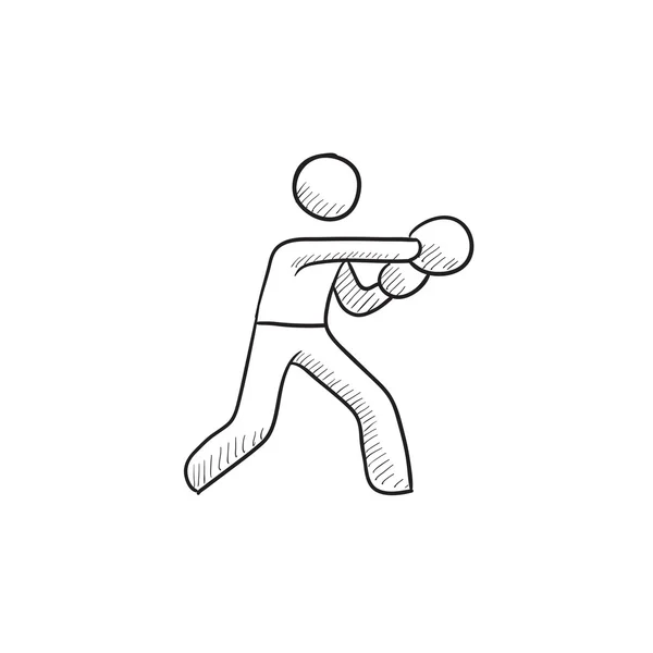 Male boxer sketch icon. — Stock Vector