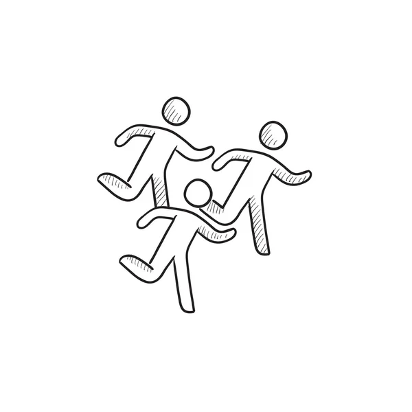 Піктограма ескізу бігу чоловіків . — стоковий вектор
