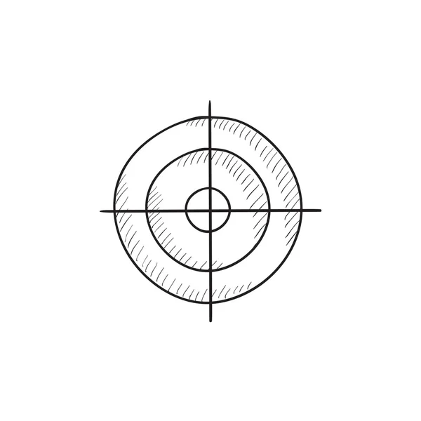 Schets doelpictogram schieten. — Stockvector