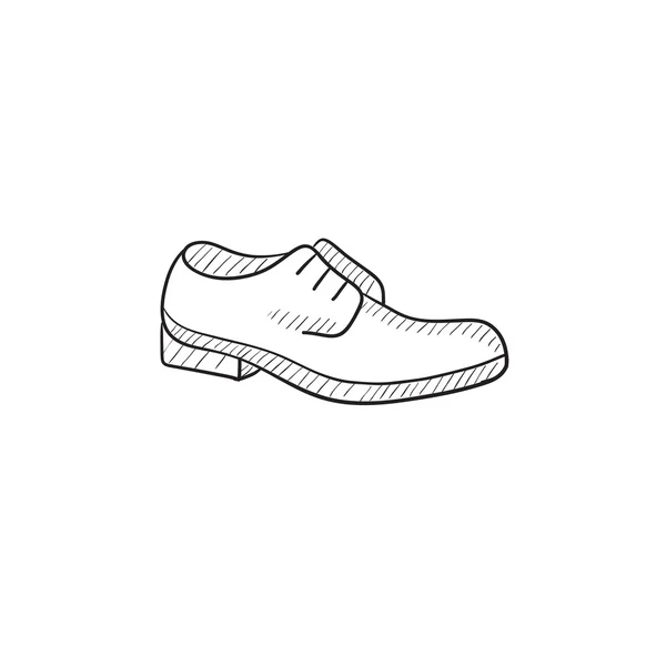 Sepatu dengan ikon sketsa tali sepatu . - Stok Vektor