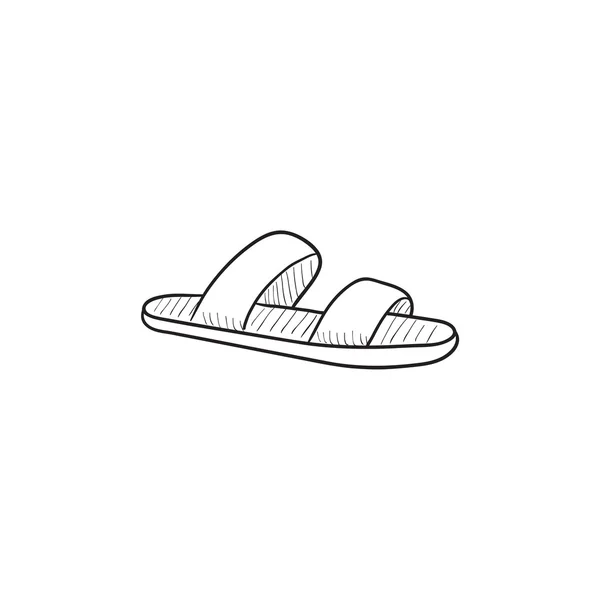 Pictogram van de schets van de slippers. — Stockvector