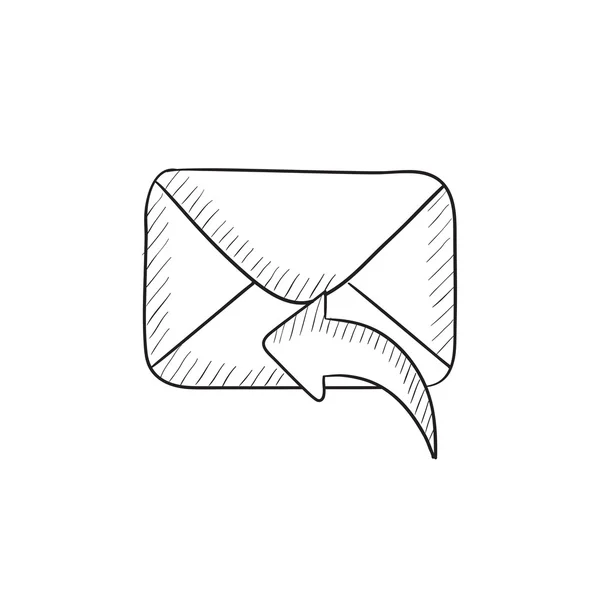 보내는 이메일 스케치 아이콘. — 스톡 벡터