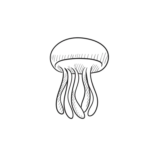 Medúzy skica ikony. — Stockový vektor