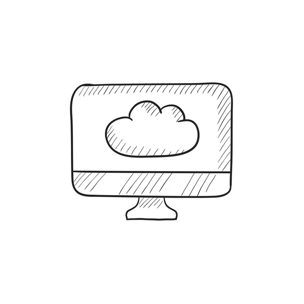 Skizzenikone für Cloud Computing. — Stockvektor