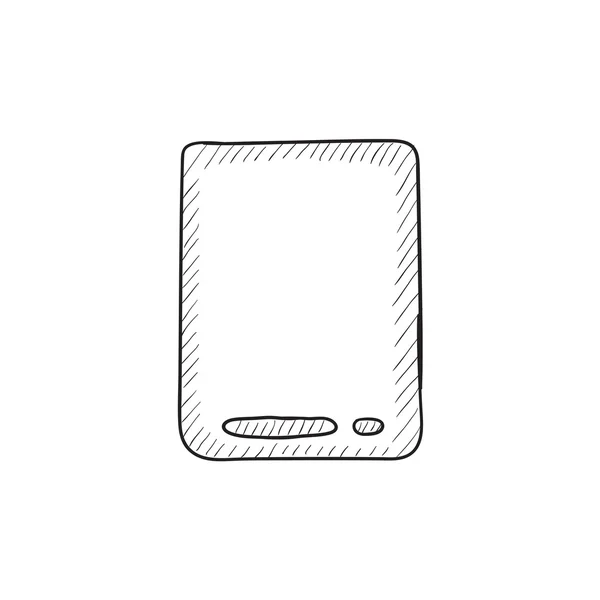 Touch screen tablett skiss ikon. — Stock vektor