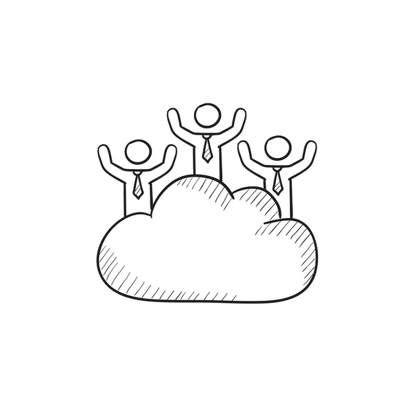Cloud computing sketch icon. — Stock Vector