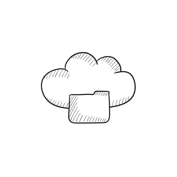 Cloud computing skica ikony. — Stockový vektor