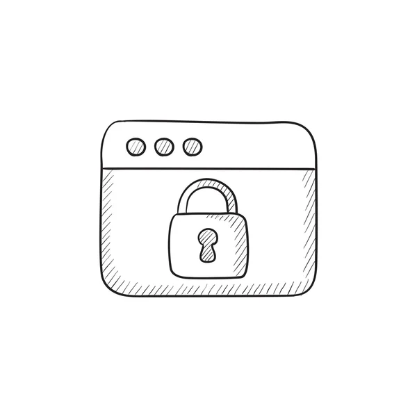 Sicherheit Browser Skizze Symbol. — Stockvektor