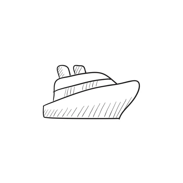 Crucero icono del boceto del barco . — Vector de stock