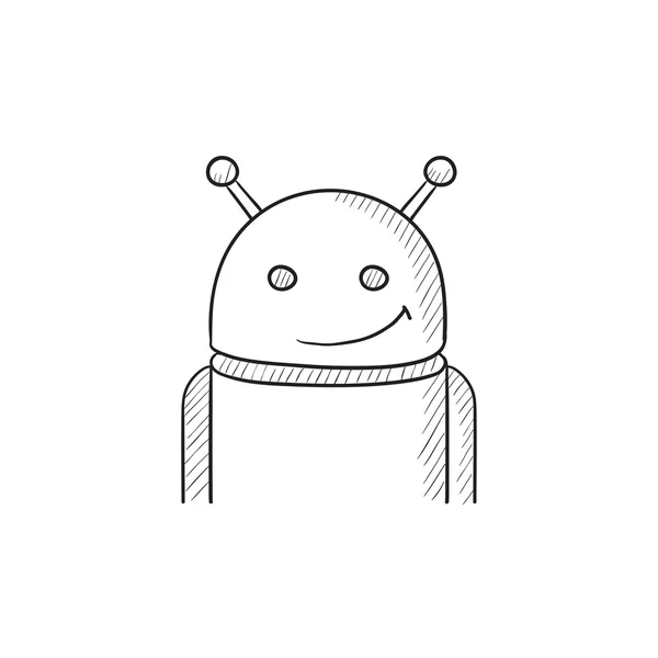 Android schets pictogram. — Stockvector