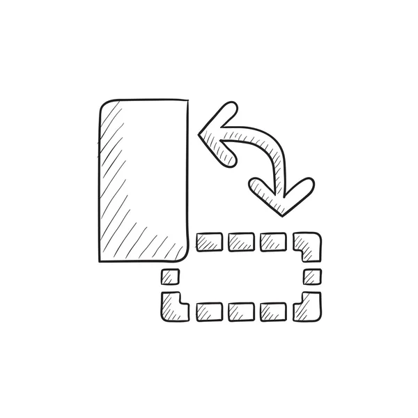 Pictogram voor het schets van pagina-oriëntatie. — Stockvector