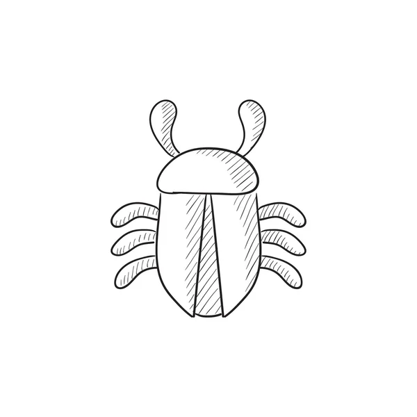 Bug schets computerpictogram. — Stockvector