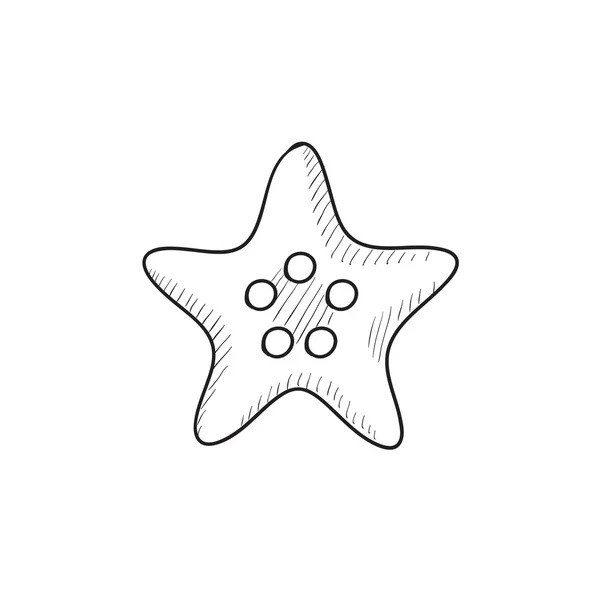 Starfish schets pictogram. — Stockvector