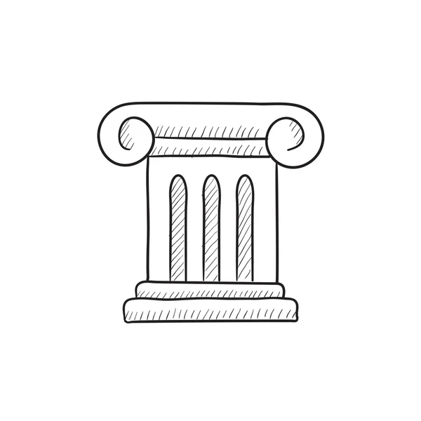 Αρχαία στήλη σκίτσο εικονίδιο. — Διανυσματικό Αρχείο