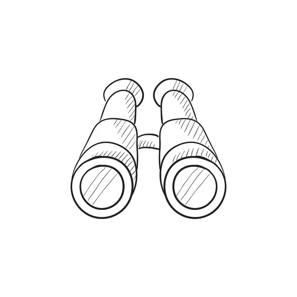 Binoculares icono del boceto . — Vector de stock