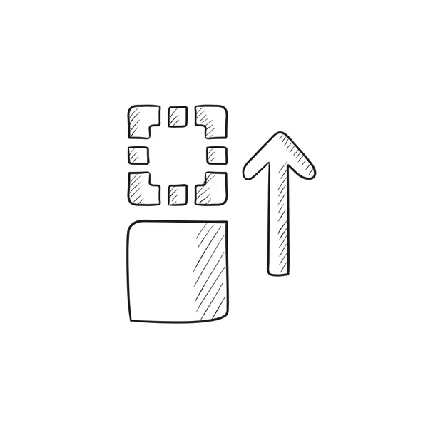 Movimiento de archivos icono de boceto . — Vector de stock