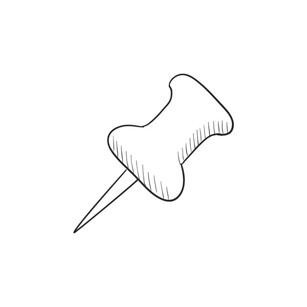 Icono de boceto Pushpin . — Vector de stock