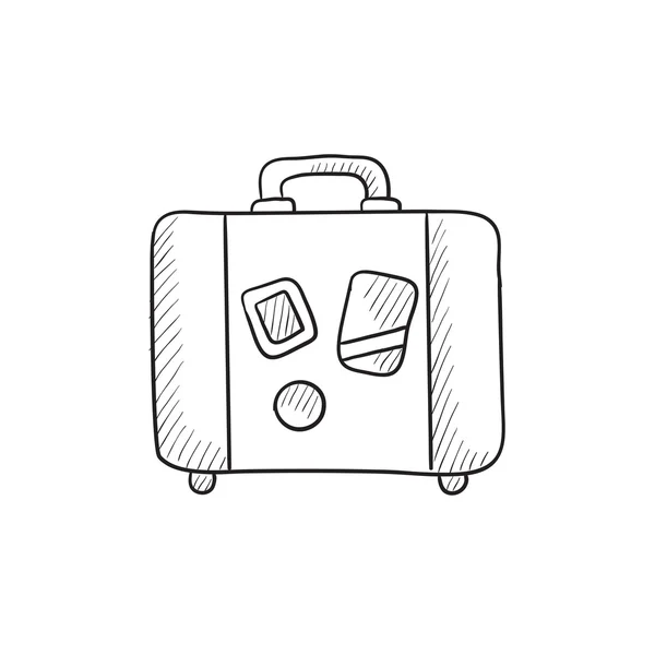 Icône de croquis de valise . — Image vectorielle