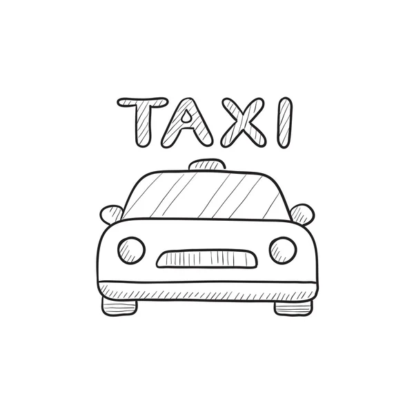 Icona schizzo taxi . — Vettoriale Stock