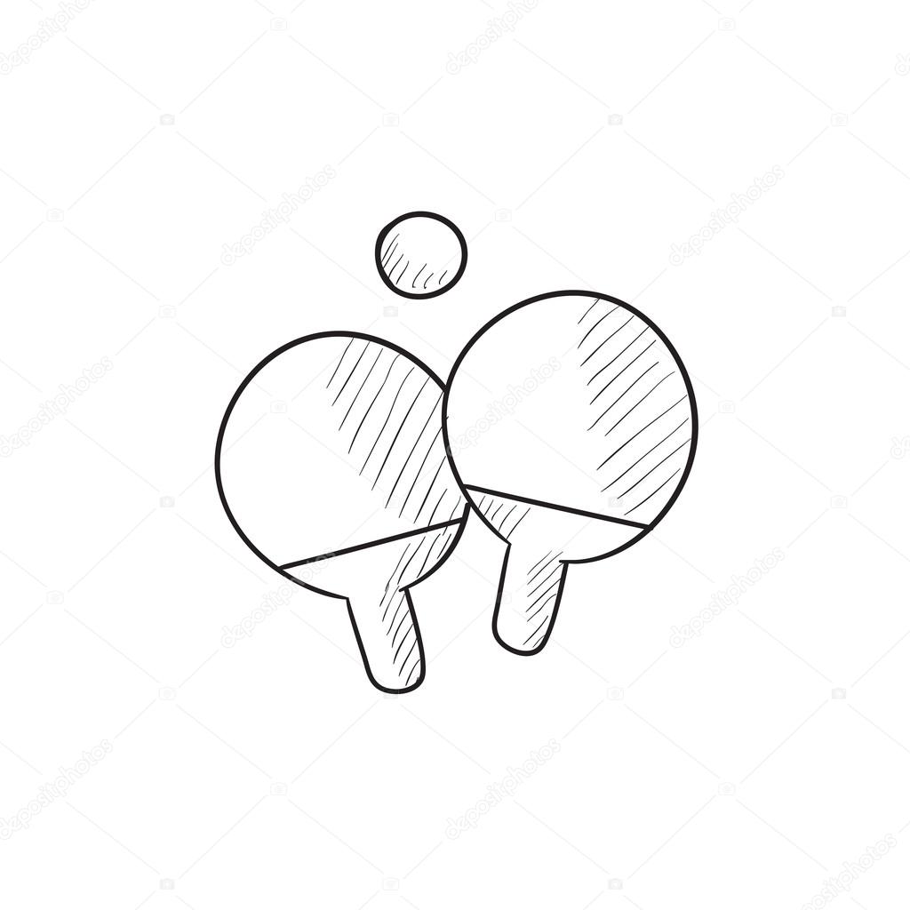  Balle  et raquette de  tennis  de  table  dessin  ic ne  Image 