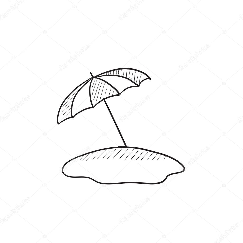 Premium Vector | Hand drawn sketch of beach umbrella isolated on white  background
