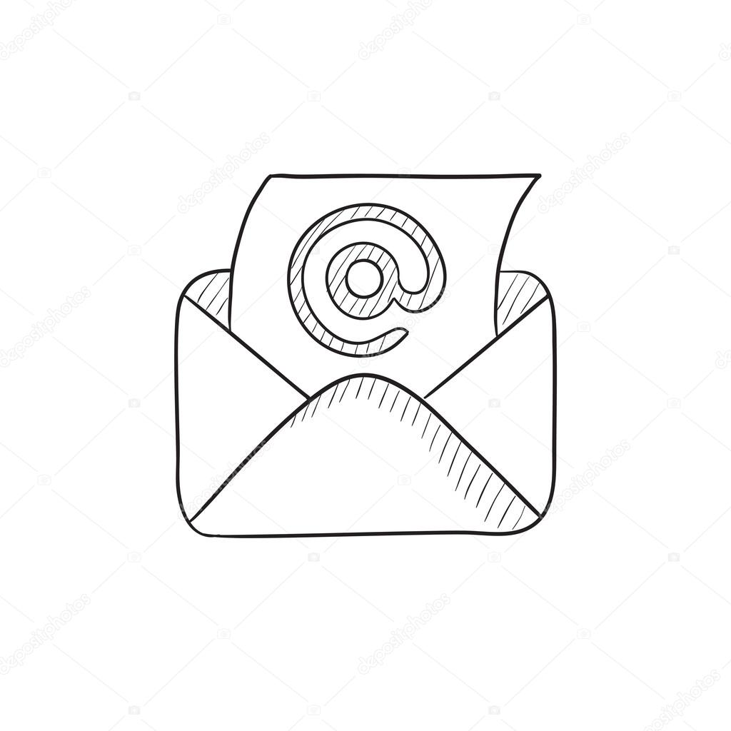 Enveloppe de courrier  lectronique avec la feuille de 
