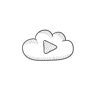 Oyun düğme kroki simgesi ile bulut.